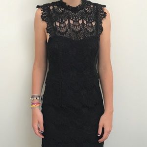 Free People Black Laced Dress